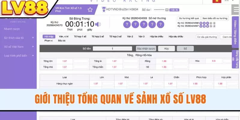 Giới thiệu tổng quan về sảnh xổ số LV88